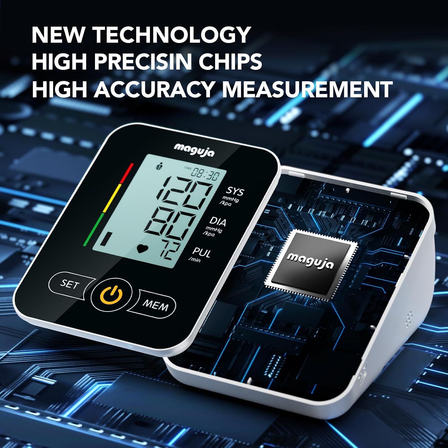 Upper Arm Blood Pressure Monitor Auto Digital for Home Use(Black) | Blood Pressure Machine,One-Button Design BP