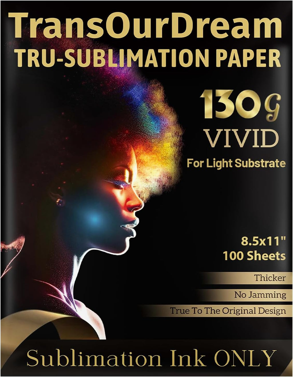 130g Sublimation Paper, 100 Sheets for DIY Sublimation Gifts | 130g More ink capacity, More vibrant colors, Vivid