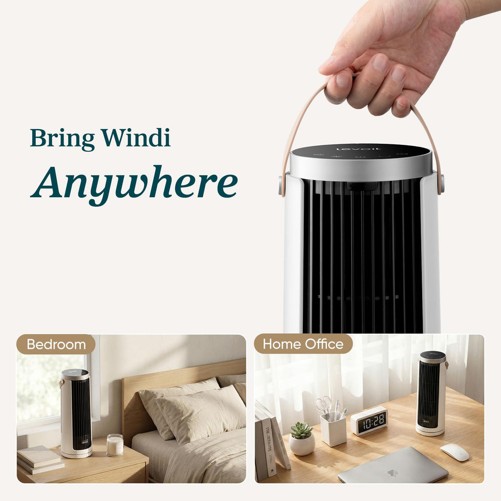 Tower Fan for Bedroom, 20dB Quiet Desk Fan, Easy to Carry & Plug-in