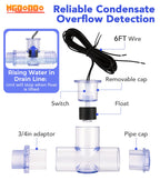 2 Pcs Blue SS1 Float Switch with 3/4" Adapter for HVAC Condensate Overflow