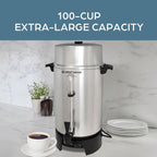 Commercial Coffee Urn Highly-Polished Aluminum NSF Approved Features Automatic Temperature Control Large Capacity