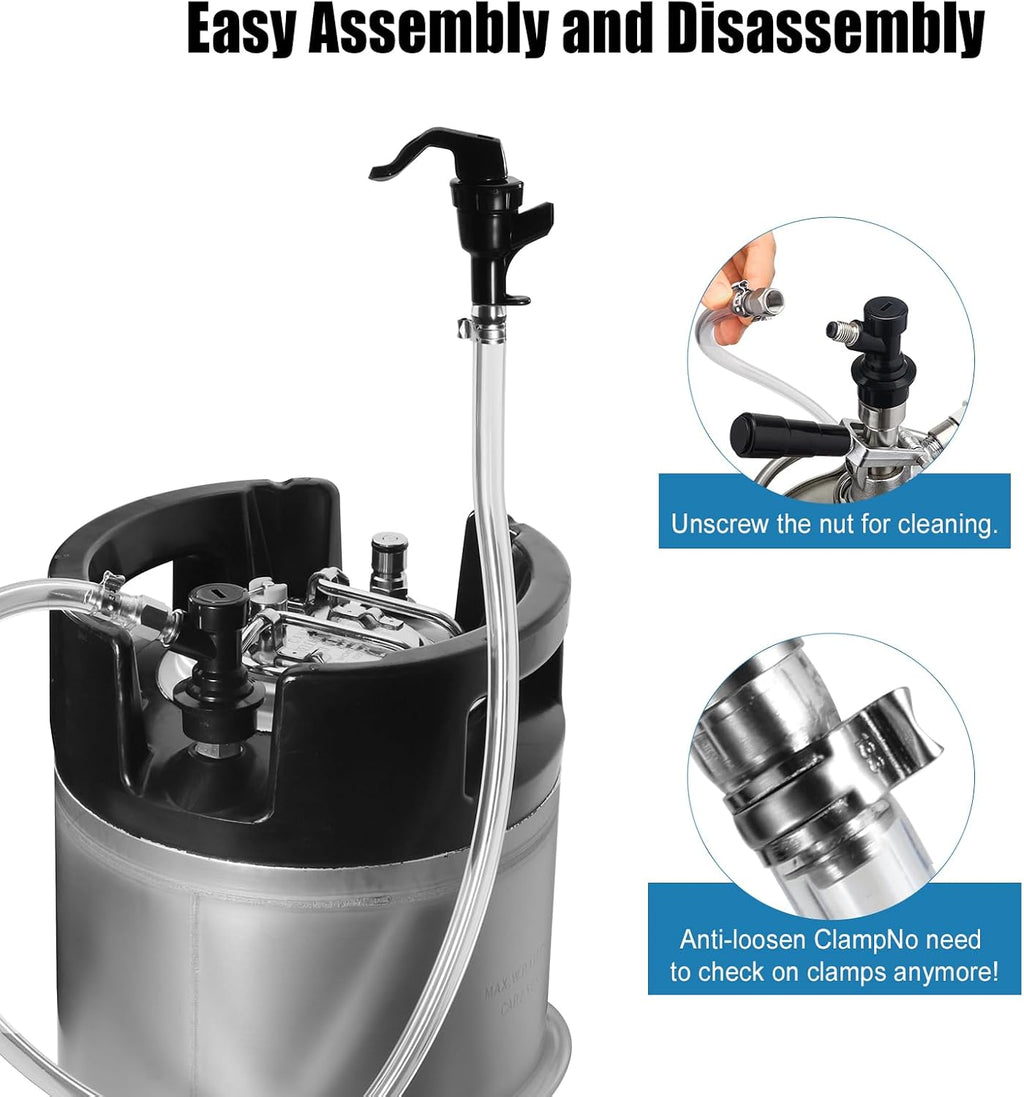 3ft Ball Lock Beer Line, Assembly Corny Keg Party Tap Beer Line | Ball Lock Liquid Quick Disconnect & Faucet Tap Kit