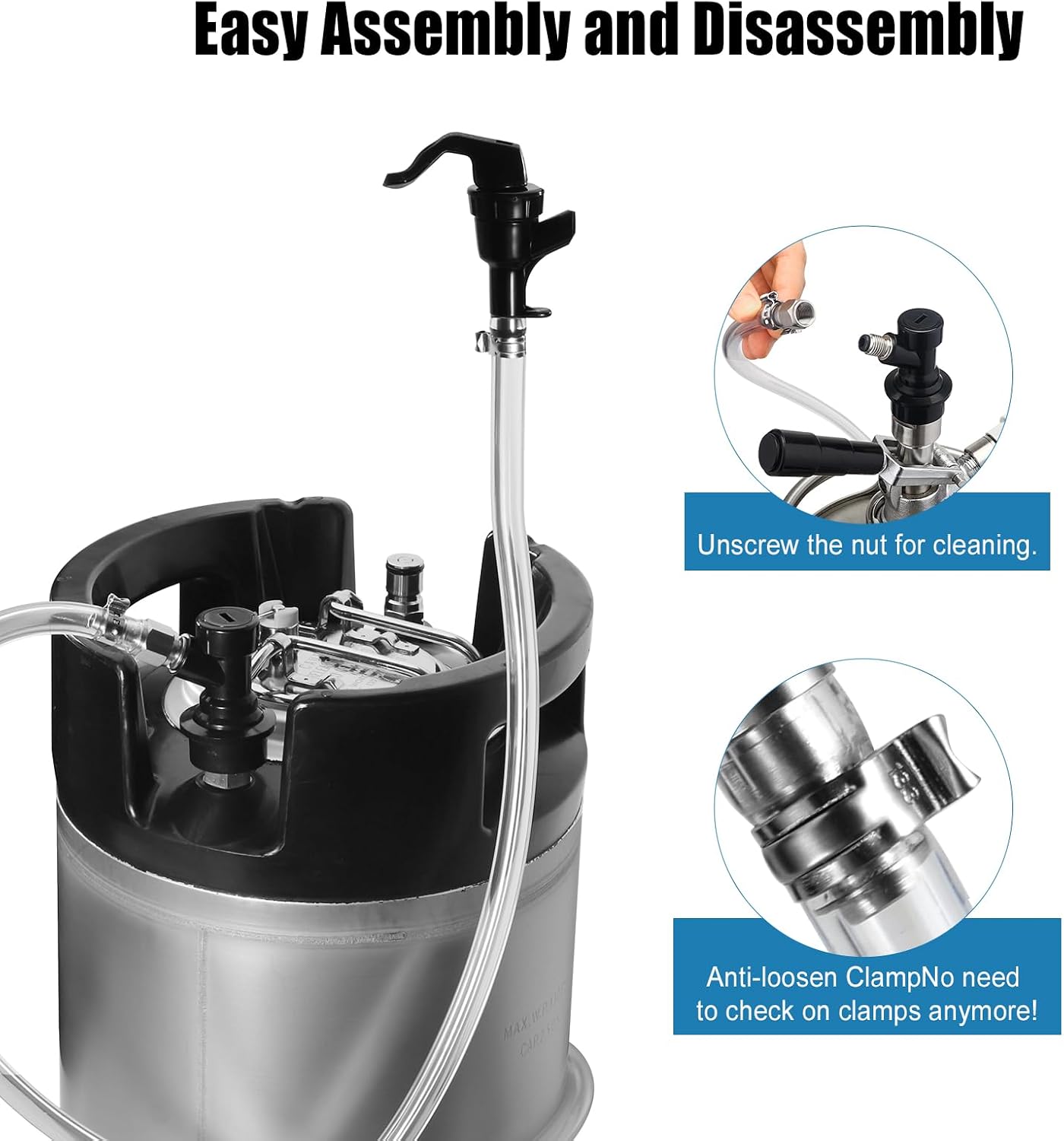3ft Ball Lock Beer Line, Assembly Corny Keg Party Tap Beer Line | Ball Lock Liquid Quick Disconnect & Faucet Tap Kit