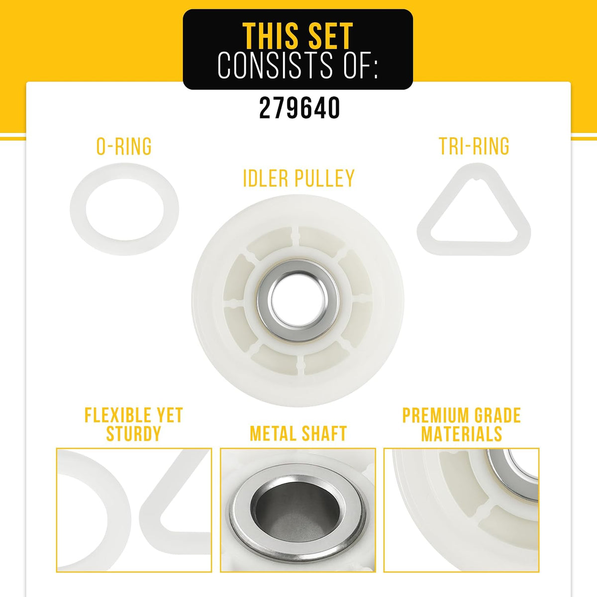 Dryer Idler Pulley for Whirlpool WGD9200SQ1