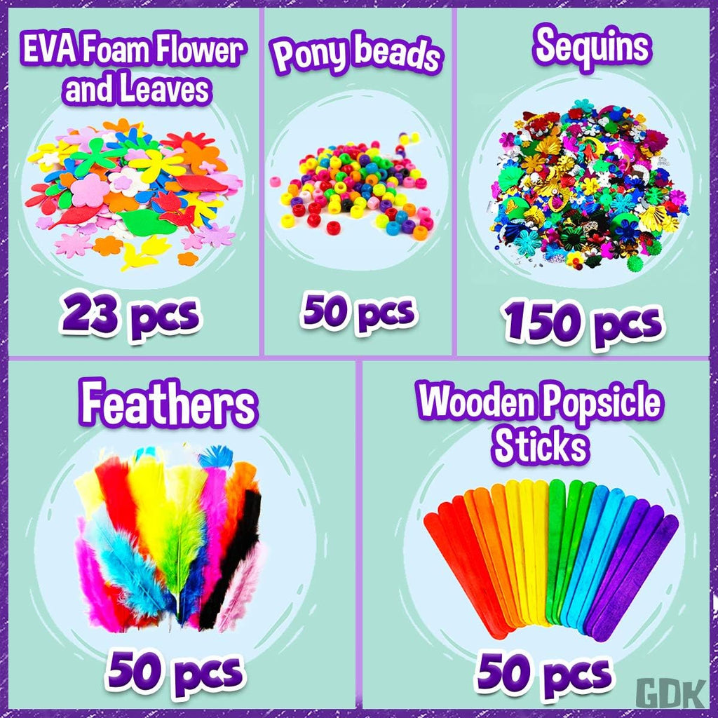 Arts and Crafts Supplies for Kids - 1170Pcs+ Craft Art Supply Kit for Toddlers Kids Craft Supplies & Materials Age 4