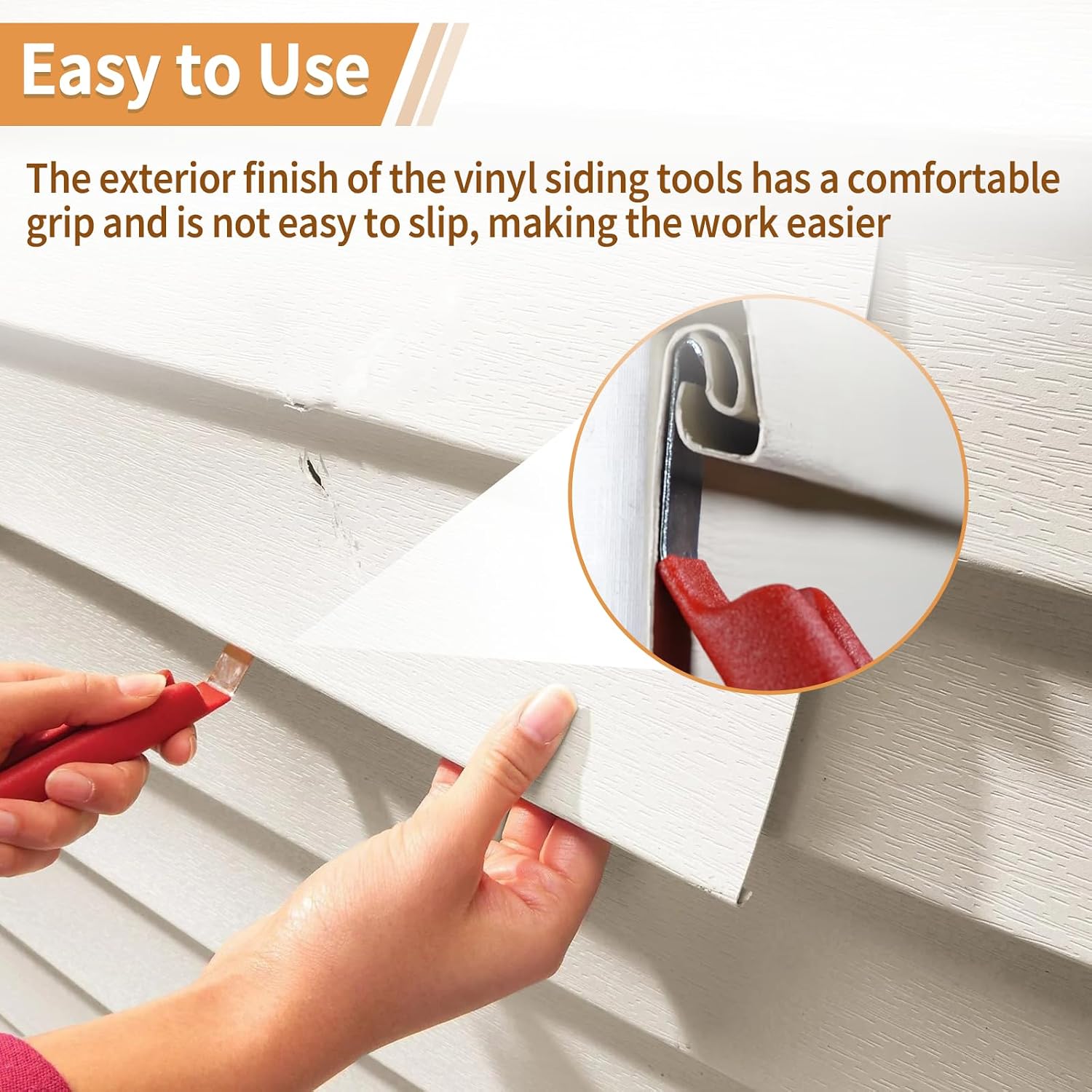 Vinyl Siding Removal Tool Fits for Reattach Siding Repair, Red