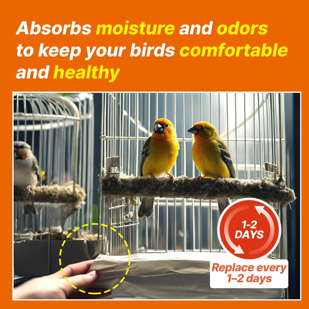 TORTO9 Cage Liner Sheets for Birds – 120 Pack, 31 x 21.5 in, 5.5 lb | Acid-Free & Non-Toxic Paper | Safe Pet Bedding