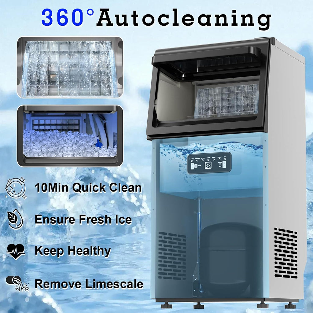 Commercial Ice Maker 120LBS/24H with 22LBS Storage Capacity 45 Cubes