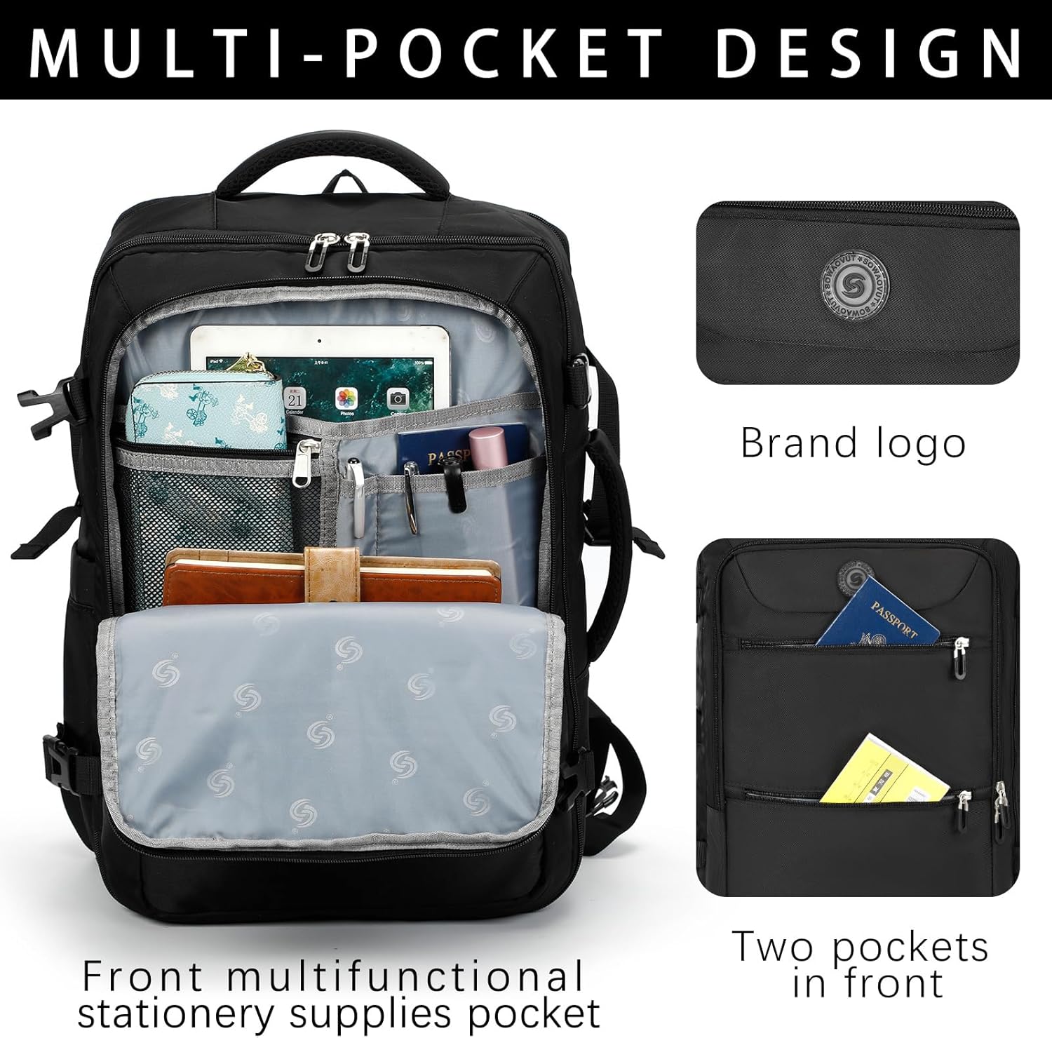 Travel Backpack for Women & Men,Airline Approved Carry On Luggage,TSA Overnight Bags,40L Personal Item Travel Bag