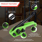 Banding Strapping Kit with 3/4" x 330 ft Woven Cord Band 50 pcs Phosphate Wire Buckles Tensioner Tool for Pallet Box