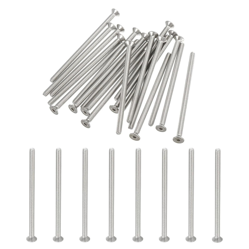 PATIKIL #8-32 x 3 Inch Flat Head Socket Cap Screws, 20 Pack 304 Stainless Steel Flat Countersunk Bolts Hex Socket Drive Machine Screws Full Thread Coarse Thread UNC Grade 6.8