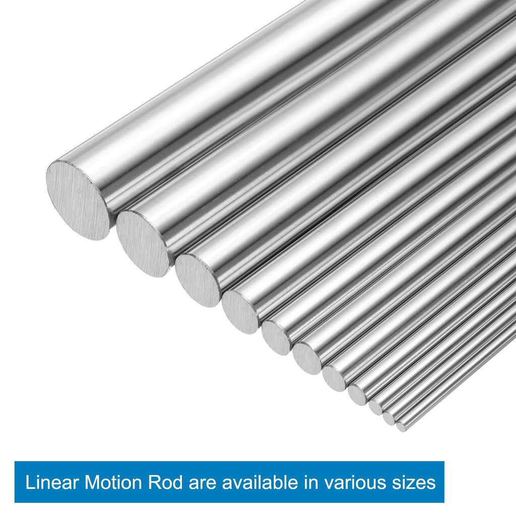 uxcell 2 Pcs Linear Motion Rod Shaft Guide 8mm x 380mm (0.315" x 14.96") Case Hardened Steel Chrome Plated, Metric Linear Rail Rod for 3D Printer, CNC Machine
