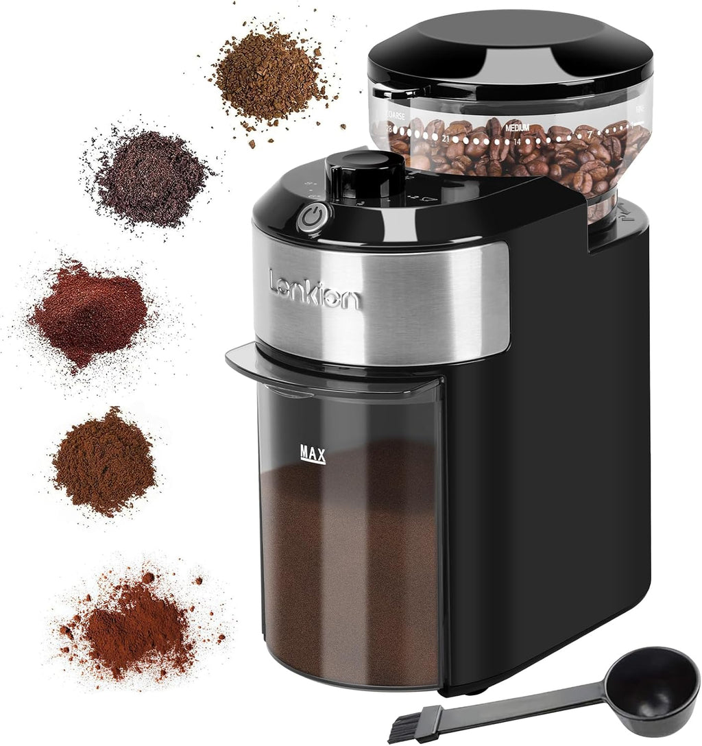 Burr Coffee Grinder Electric - Adjustable Burr Grinder with 28 Precise Grind Settings for 12 Cups - Coffee Grinders