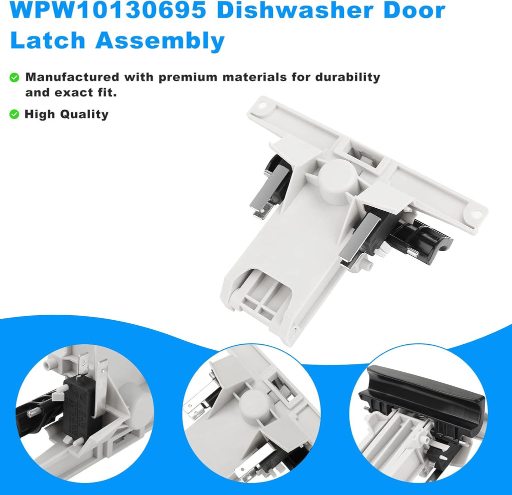 WPW10130695 Dishwasher Door Latch Handle for Whirlpool Handle W10130695