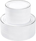 200PCS Silver Plastic Plate, Disposable Party Plates