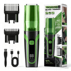 Beard Trimmer for men, Vacuum Mustache Trimmer Electric Shaver, Green