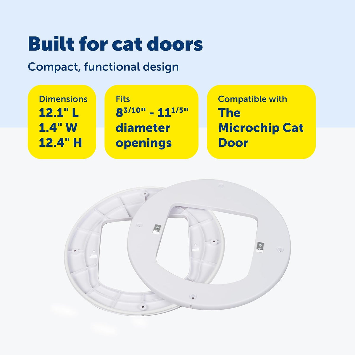 Installation Adaptor for Microchip Cat Flap, White