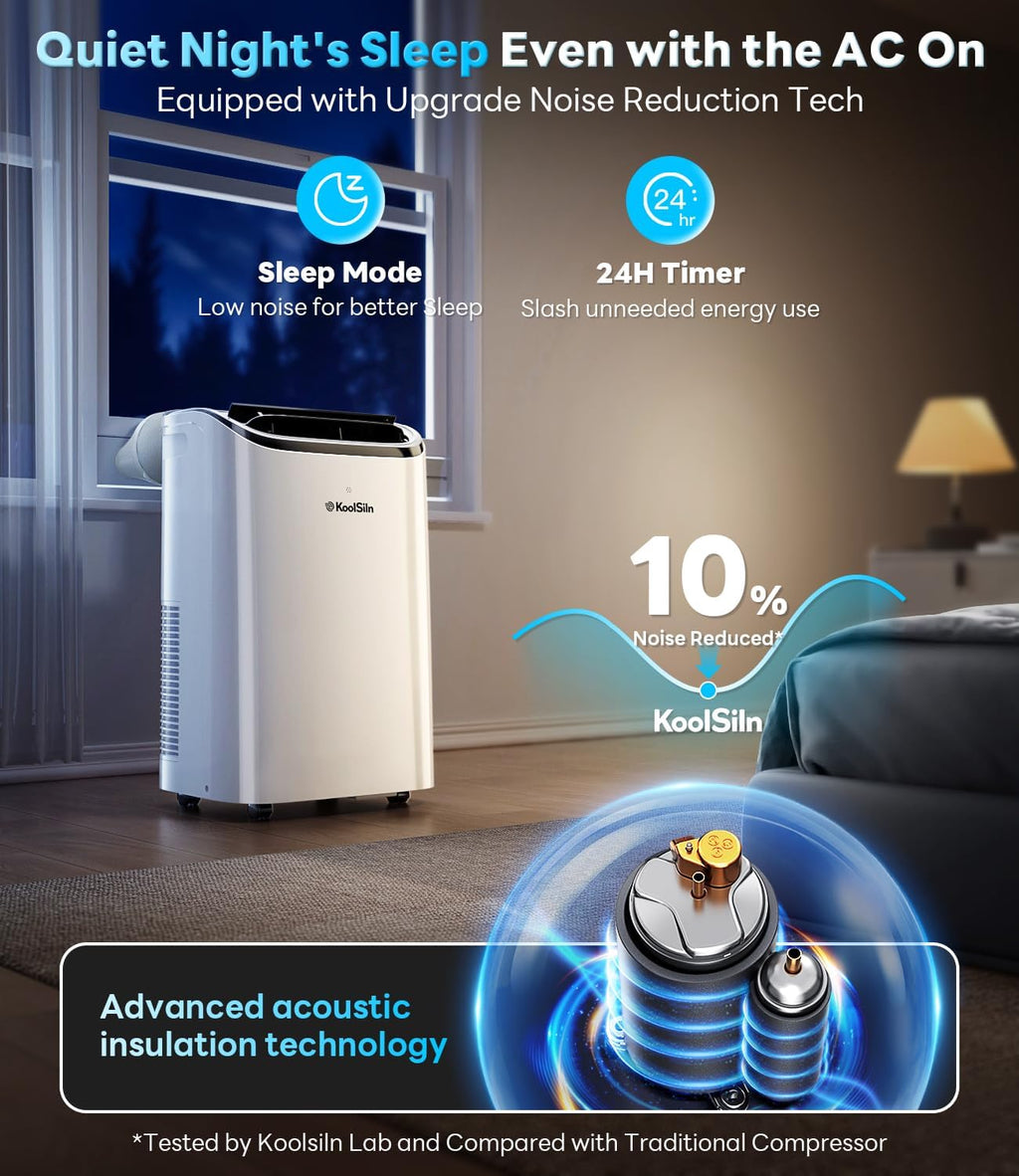 14,000 BTU Portable Air Conditioner with WiFi & Remote Control, Cools Up to 700 Sq.Ft, Auto-Evaporation Low Noise