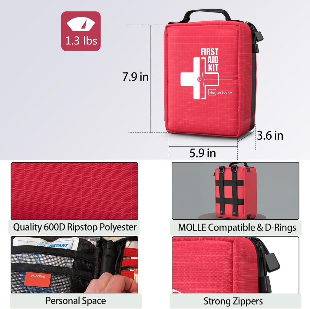 First Aid Kits - Compact First Aid Kit with Labelled Compartments Molle System Premium Emergency Kits for Home