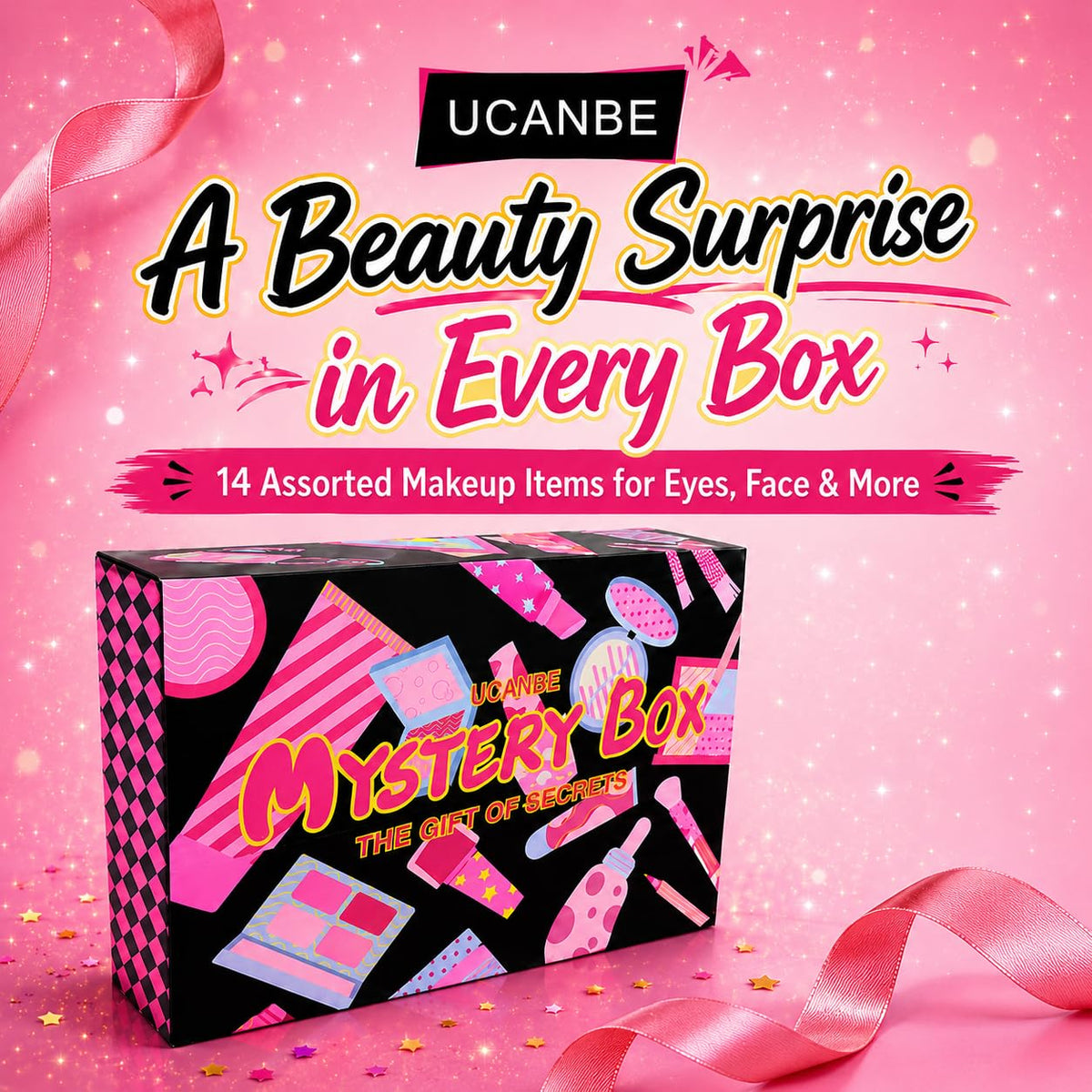 Makeup Set Box, Assorted Makeup & Cosmetics Gift Box Worth $140, Beauty Set with Eyeshadow Palettes, Face Makeup