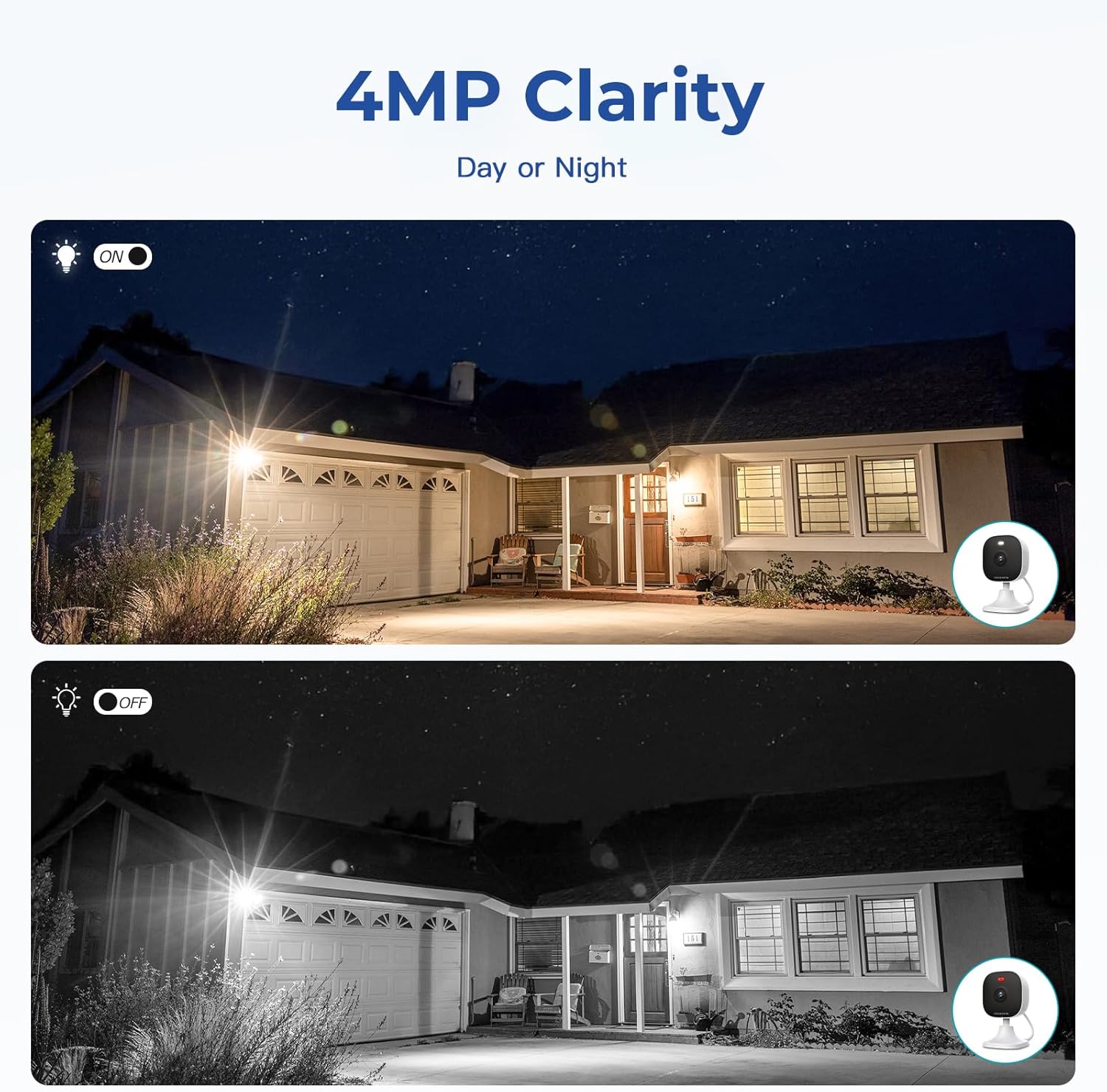 4MP Cameras for Home Security with Audio and Video, Indoor Security Camera for Baby Monitor, 2.4g/5g Outdoor Cameras