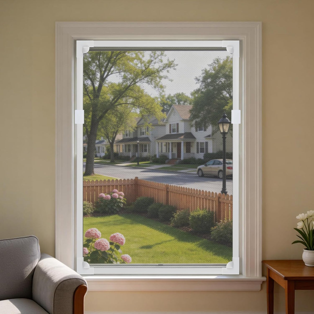 Magnetic Window Screen - DIY Adjustable Mesh, 55"x36", Bug-Proof & Airy