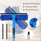 67" Window Squeegee for Window Cleaning with Extension Pole, 3-in-1