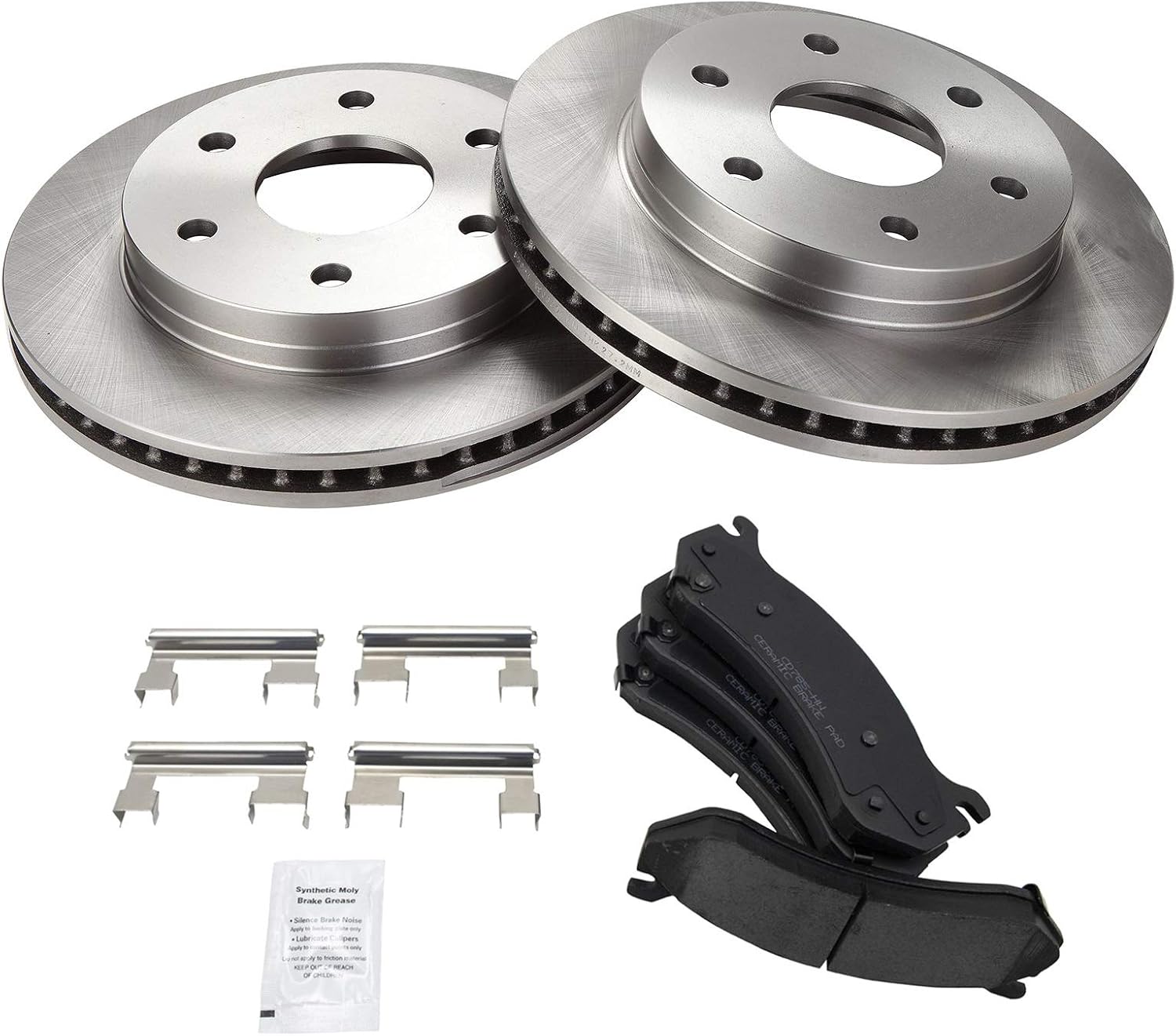 Front Ceramic Brake Pad & Rotor Kit | For 99-06 Chevrolet Silverado 1500 GMC Sierra 1500 With Floating Calipers 03-08