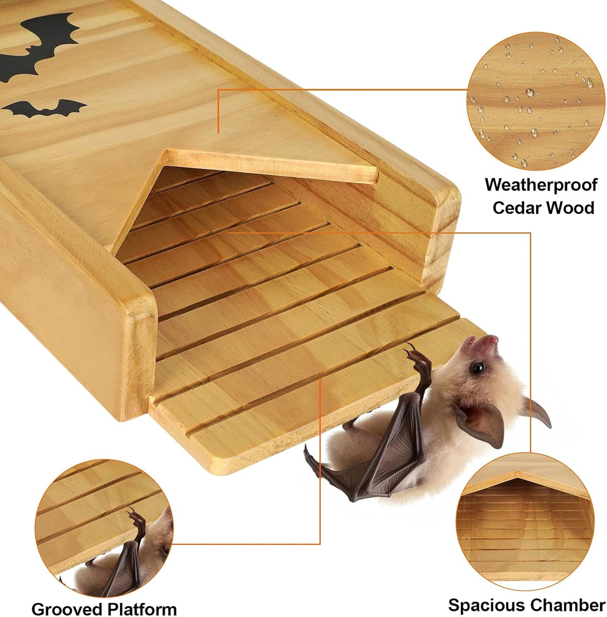 Bat House, Bat Houses for Outdoors for Tree Small Bat Box for Warmer States