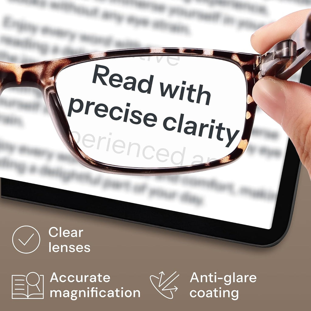 2.0 Professional Reading Glasses for Women for All Day - Computer Readers with Blue Light Protection - Value Pack