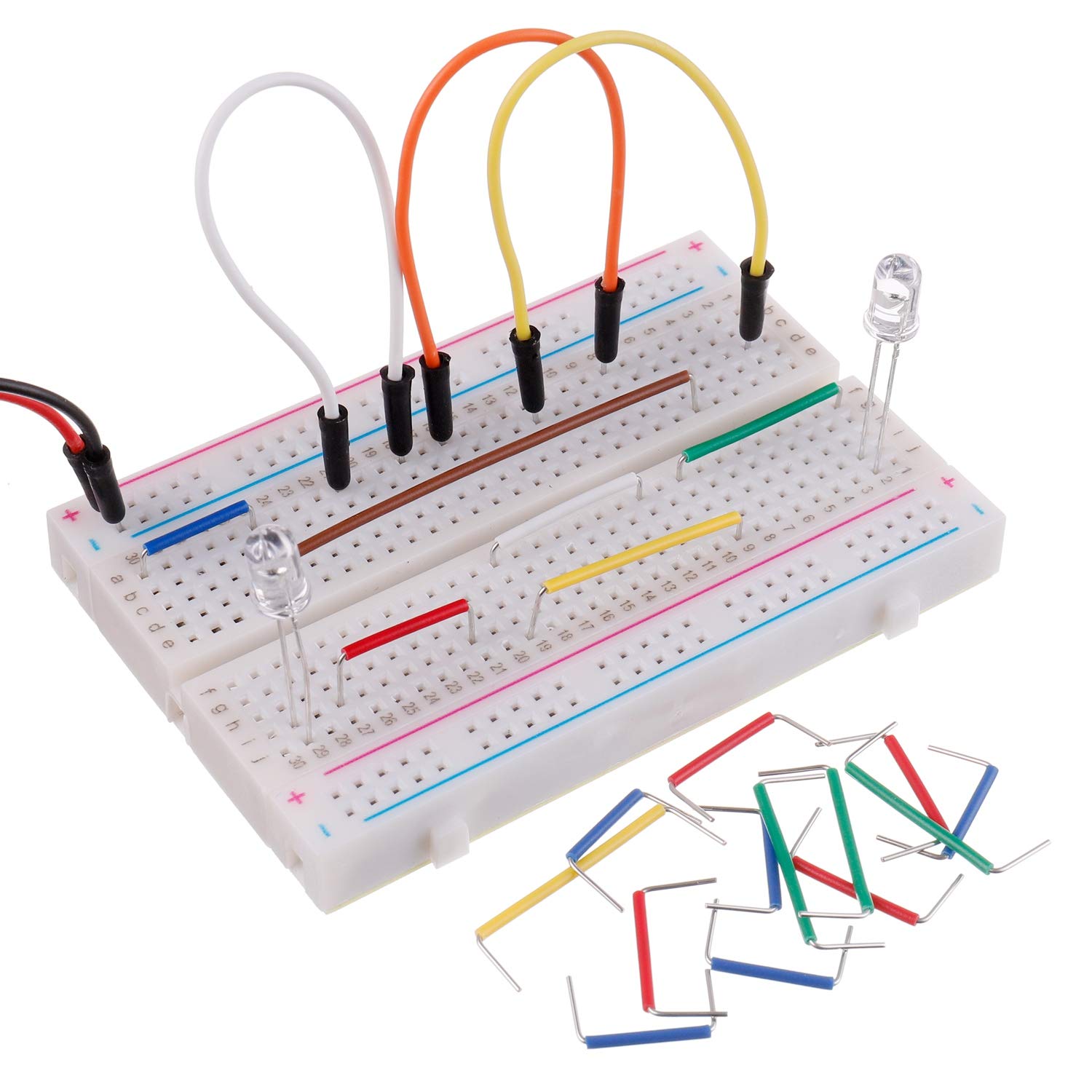 3 Values 130 Pcs Solderless Breadboard 4 Pcs 830 Tie Points & 400 Tie Points & 126 Pcs Flexible Breadboard Jumper Wires
