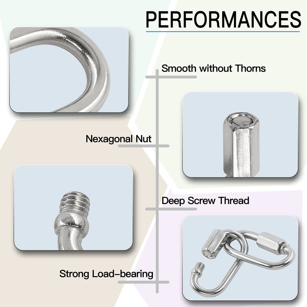 M3.5 Stainless Steel Quick Link Chain Connector - 170lb Capacity - 30pcs