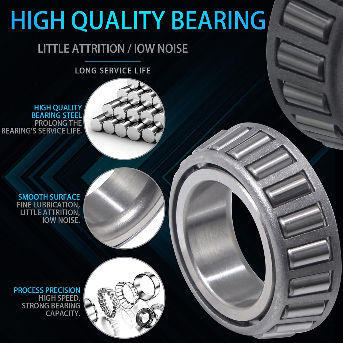 4Sets 5200-6000 lb LB Boat Trailer Axle 25580 15123 Bearing Kits