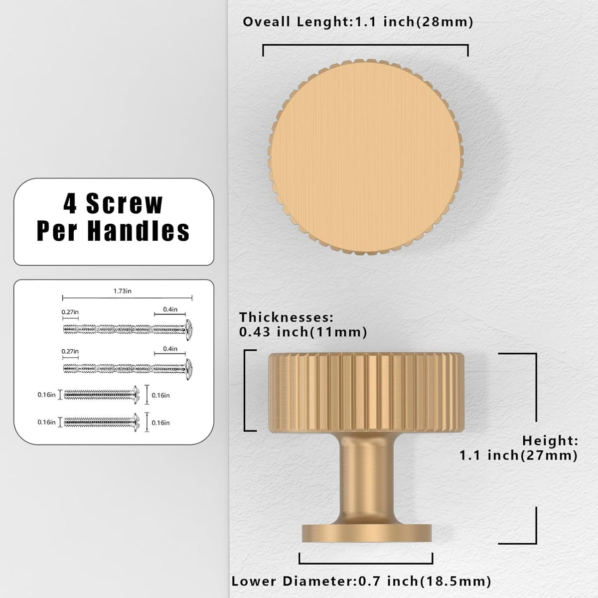 5 Pack Champagne Bronze Cabinet Knobs Single Hole Cabinet Pulls Round Kitchen Cabinet Knobs Drawer Knobs Dresser Knobs
