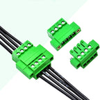 2 Set 10 Pin 3.81mm Pitch Pluggable Terminal Block with Screw Locking Flange, Male Plug and Female Socket Phoenix Type Connector - 8A, 300V, 16-28AWG