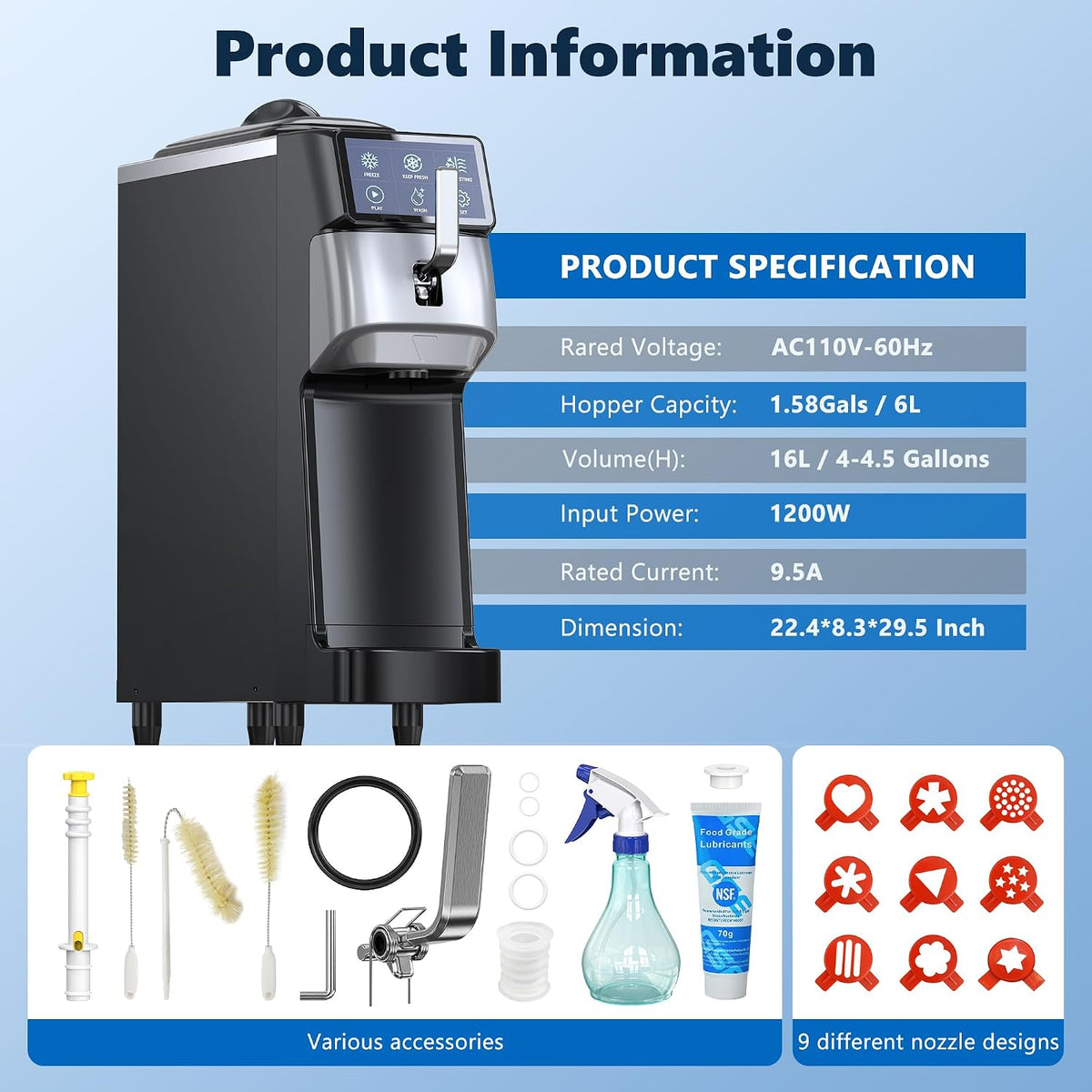 Commercial Soft Serve Ice Cream Maker Machine