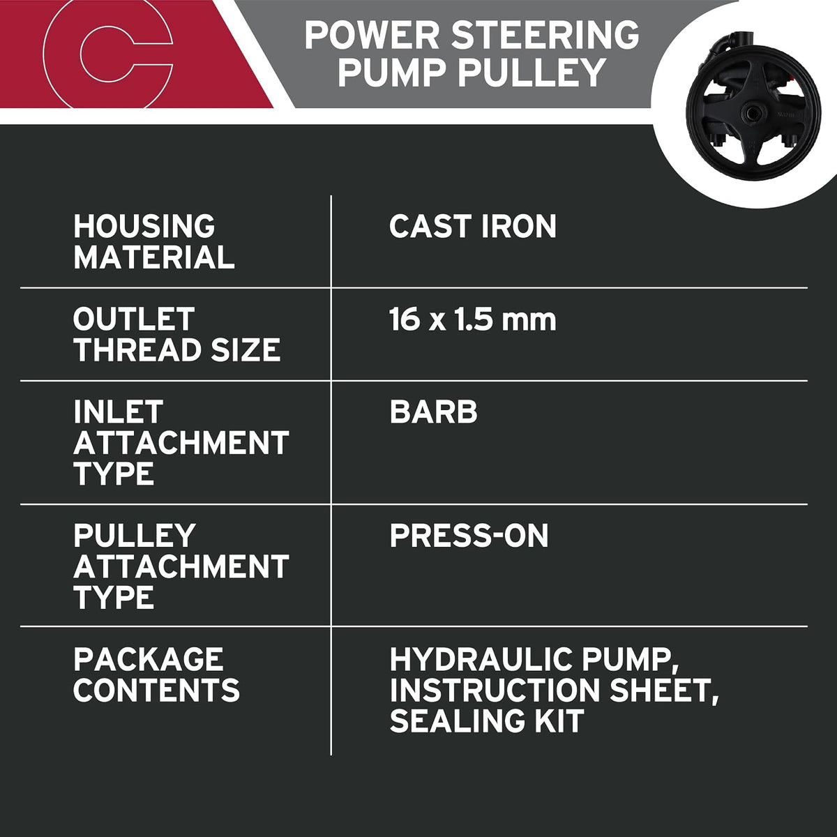 Cardone 20-312P1 Remanufactured Power Steering Pump without Reservoir (Renewed)