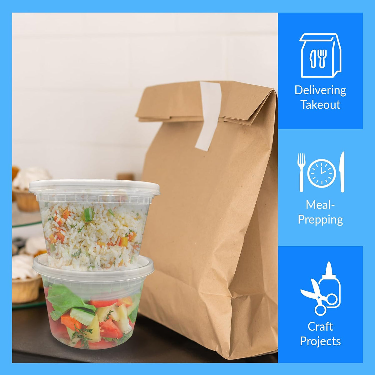 Leak-Proof Deli Containers 25 Sets, 16 oz | Meal Prep & Food Storage