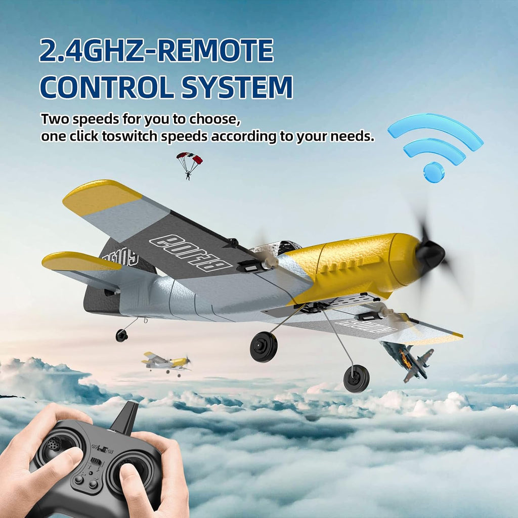 RC Plane 3 Channel BF-109 Remote Control Airplane Fighter RTF Toys | 2.4GHz 6-axis Gyro Stabilizer RTF Glider