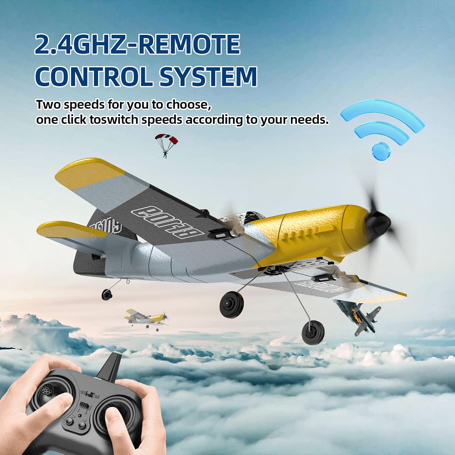 RC Plane 3 Channel BF-109 Remote Control Airplane Fighter RTF Toys | 2.4GHz 6-axis Gyro Stabilizer RTF Glider