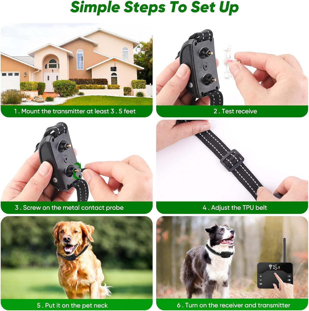 Wireless Dog Fence, 2025 Electric Fence for 2 Dogs Shocks Training Collar Remote 2-in-1,Wireless Pet Containment