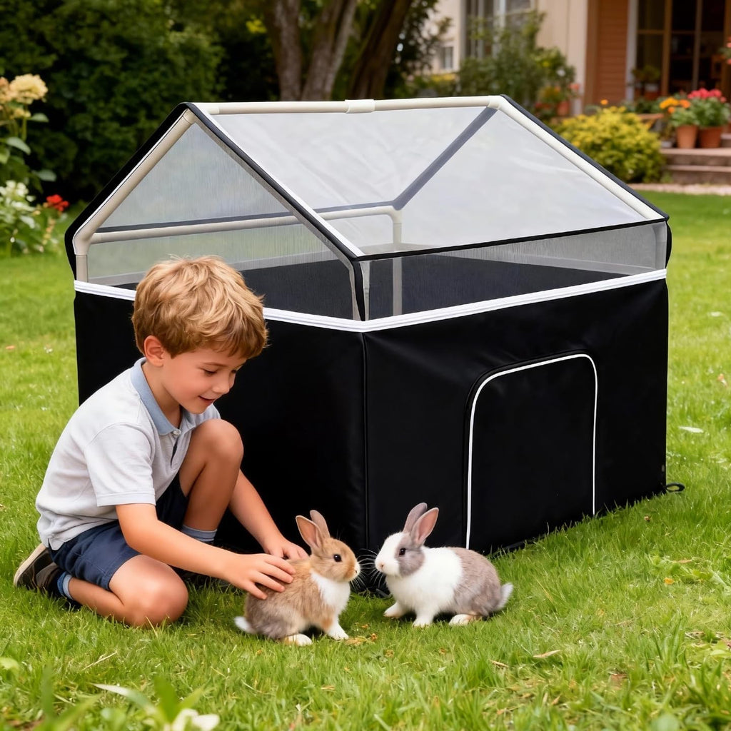 Small Animal Playpen Pet Cage Tent Chicken Brooder Guinea Pig Cages with Detachable Kitten Playpen Enclosed