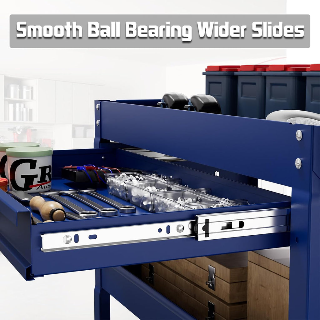 3 Tray Rolling Tool Cart with Drawers, 400 LBS Capacity Mechanic Tool Cart on Wheels, Heavy Duty Utility Cart with