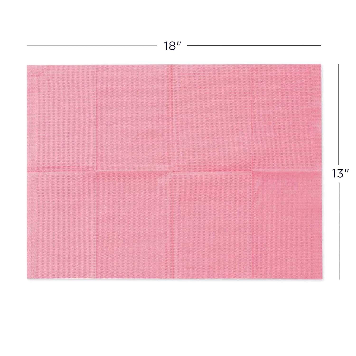 125 Pack Pink Disposable Patient Bibs, 18" x 13", 3 Ply Waterproof Paper Bib Sheet with Poly Back, Dental, Medical