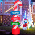 8ft Outdoor Candy Cane Stacking Sign Inflatables with LED Lights - Blow Up Yard, Garden, Lawn Decorations for