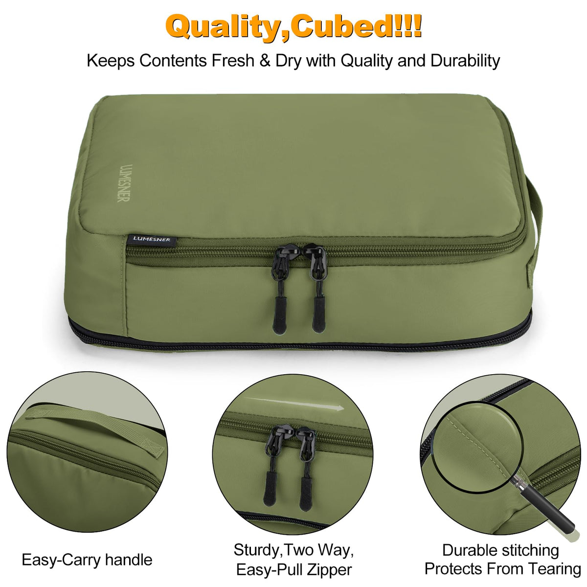 8 Set Compression Packing Cubes, Travel Suitcase Organizers