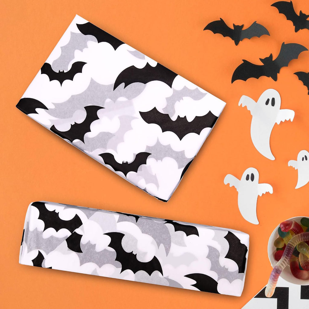 Large Black Bat Tissue Paper Bulk, 28 x 20 Inch