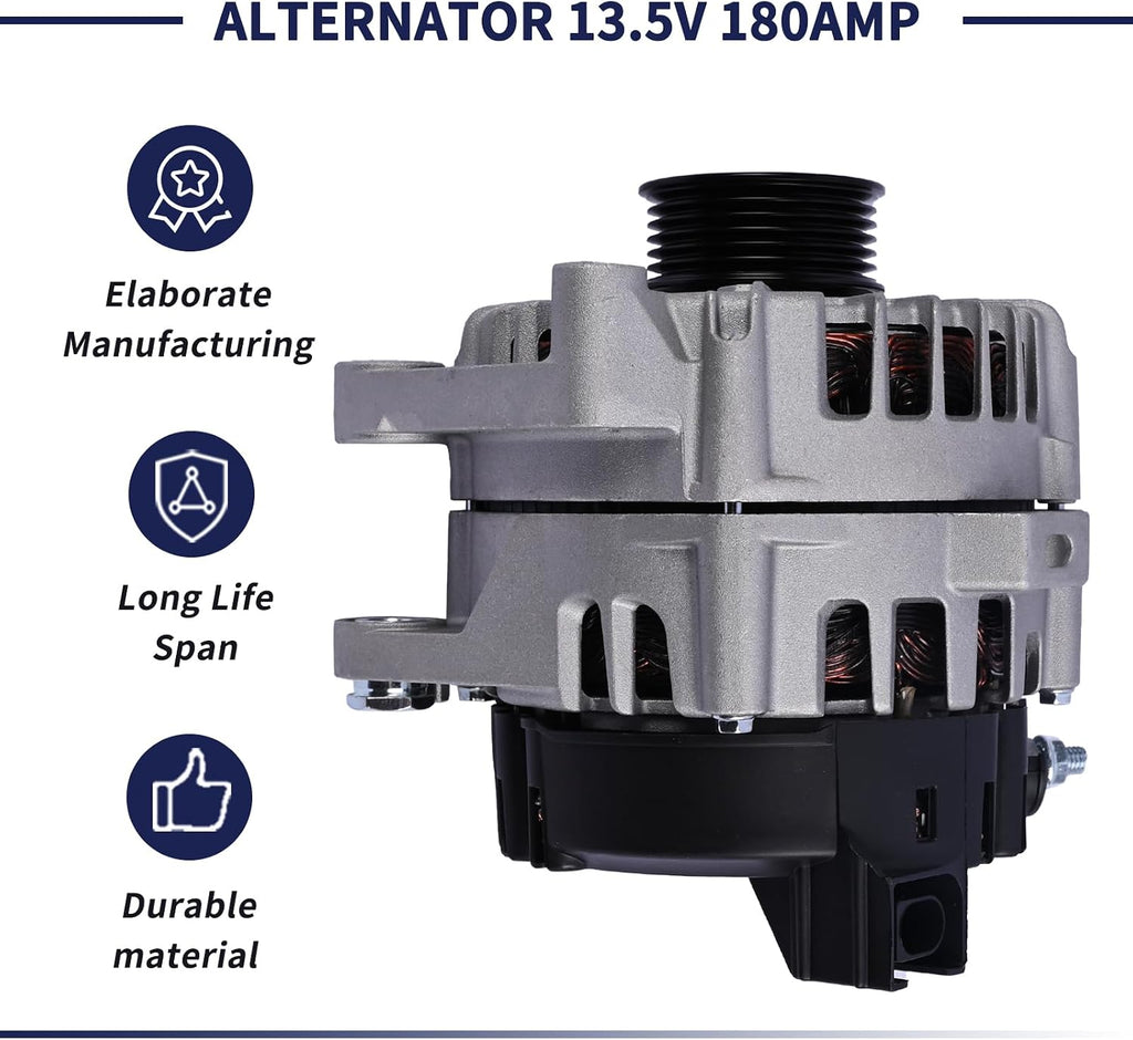Alternator 13.5V 180AMP 37300-3L060 373003L060 Compatible with Hyundai Palisade 2020-2023 Kia Telluride 2020-2022 3.8L