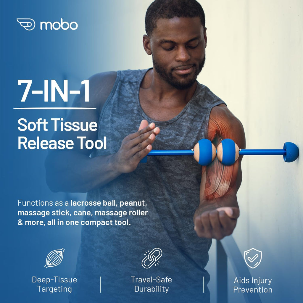 MOBO Deep Tissue Muscle Roller Stick for Back, Leg Recovery Massage Roller | One tool replaces a foam roller, massage
