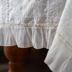 Cream Embroidered Tablecloth, 52 x 70 Inch